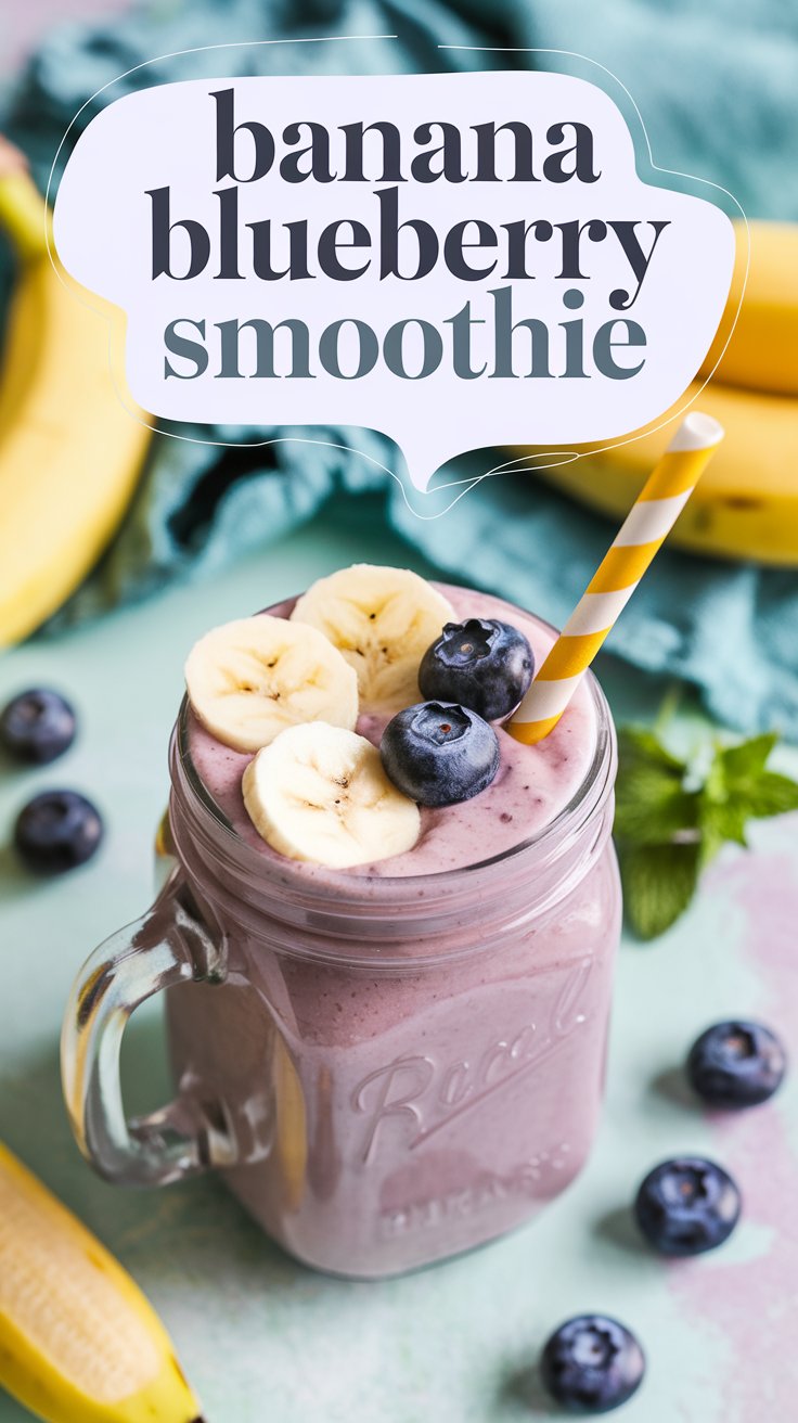 Banana Blueberry Smoothie - Bowl N Balance