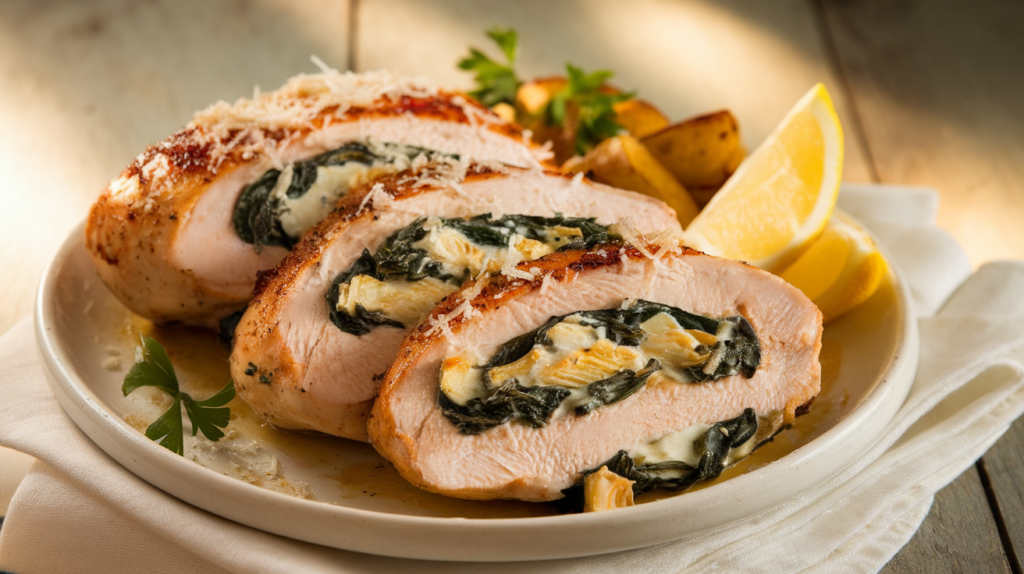 Spinach Artichoke Stuffed Chicken Breast