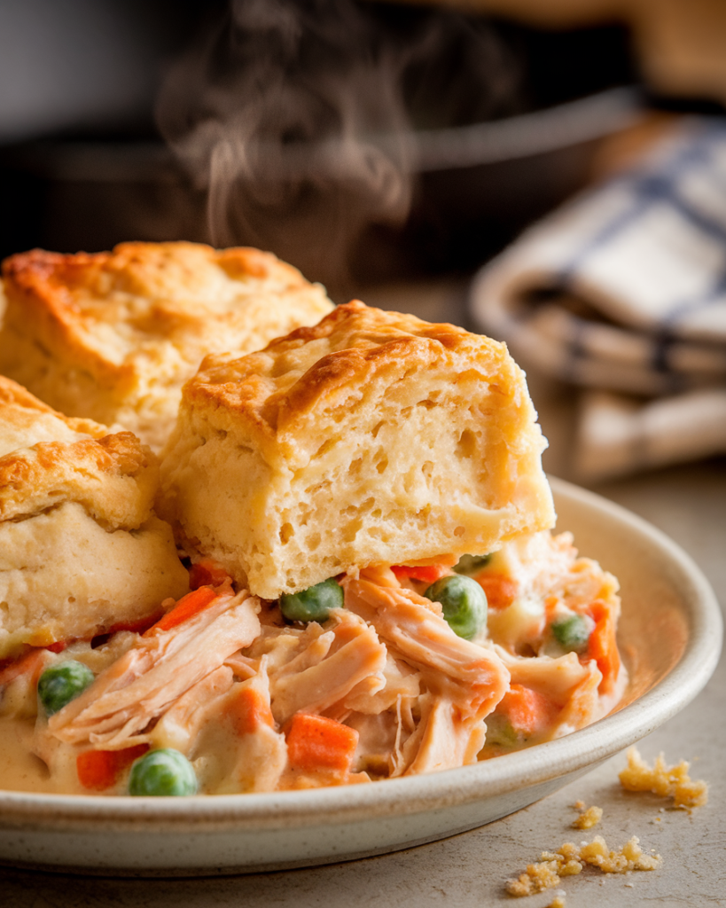 chicken pot pie with biscuits