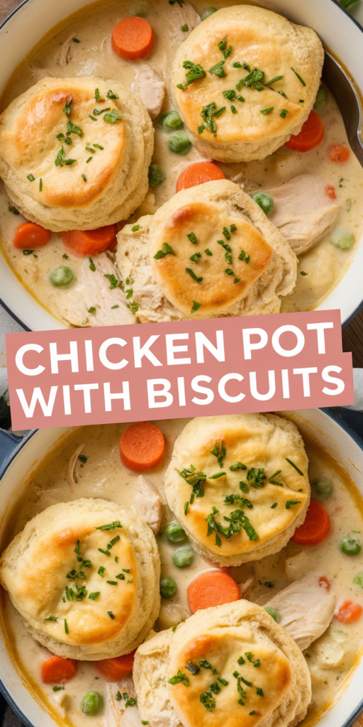 chicken pot pie with biscuits