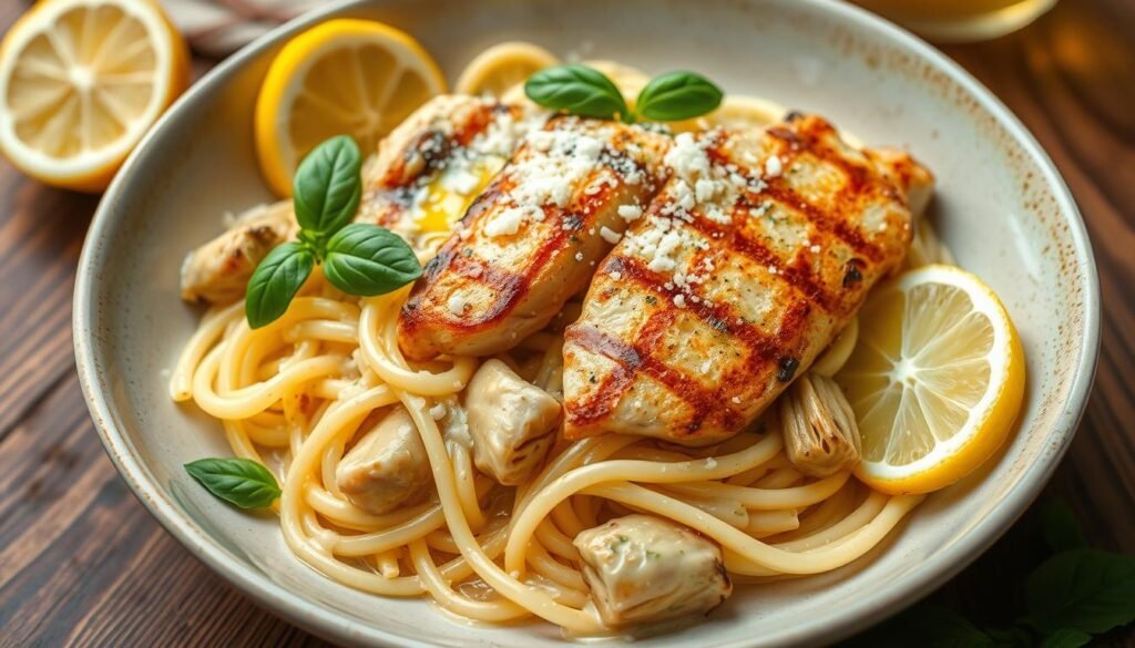 Creamy Lemon Artichoke Pasta with Chicken