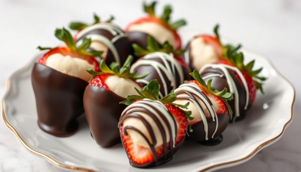 Chocolate-Covered Cheesecake Strawberries