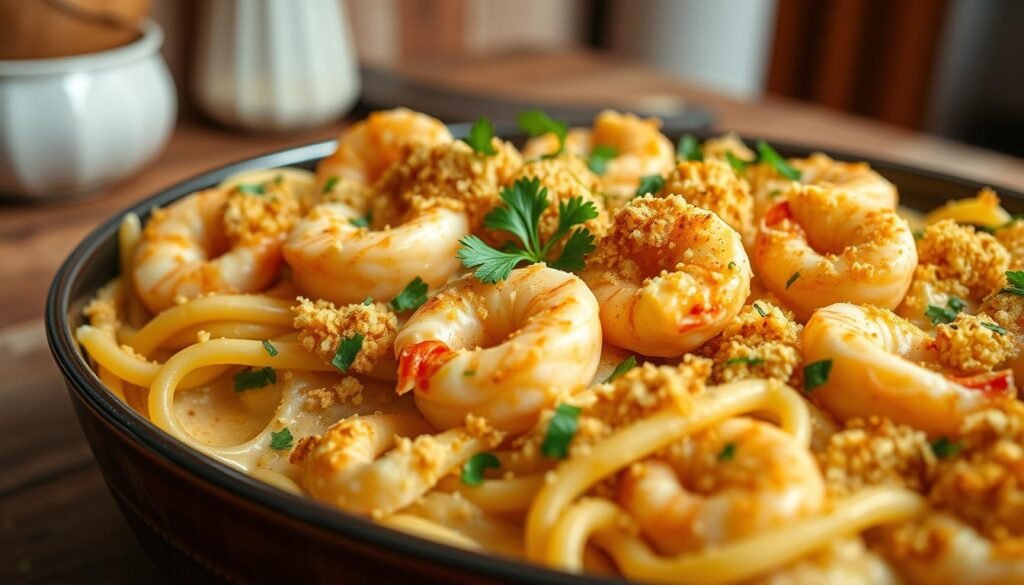 Shrimp Scampi Pasta Bake