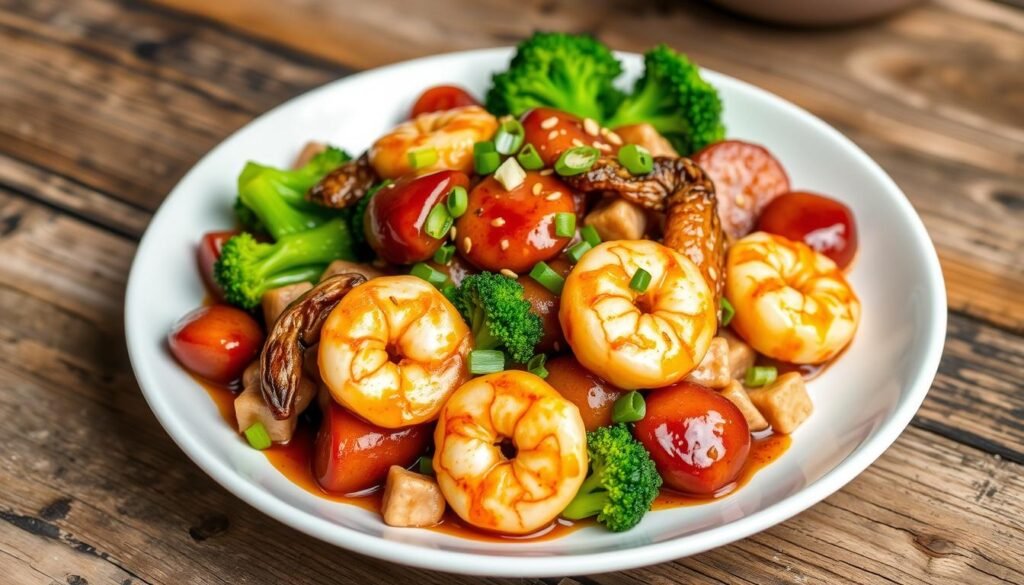 Honey Garlic Shrimp, Sausage & Broccoli