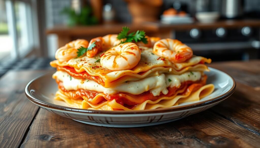 Garlic Butter Shrimp Scampi Lasagna