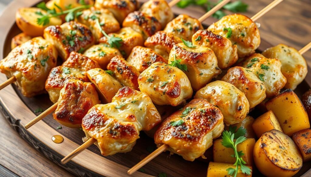 Garlic Parmesan Chicken Skewers