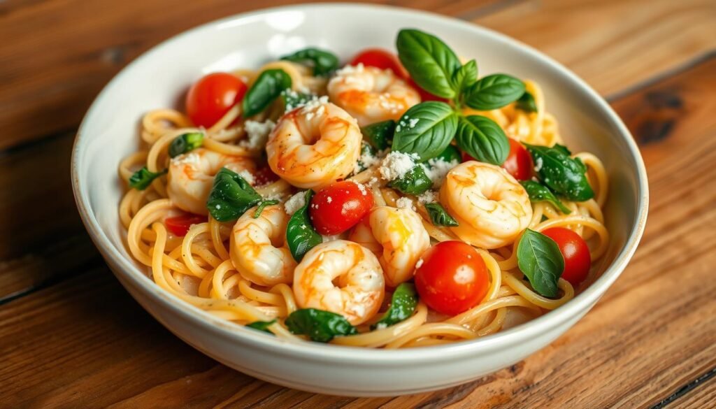 Creamy Tuscan Shrimp Linguine