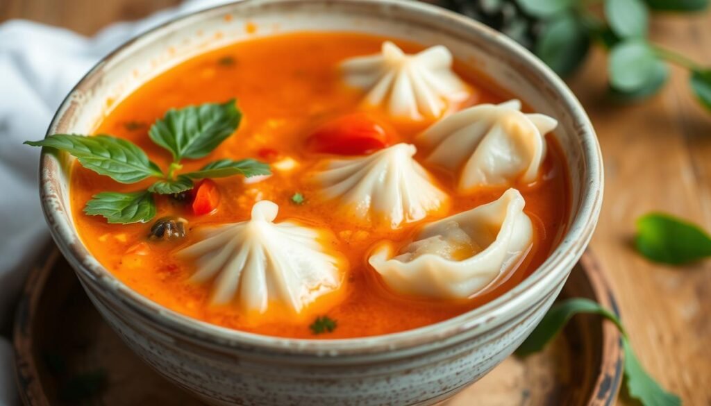 Thai Red Curry Dumpling Soup