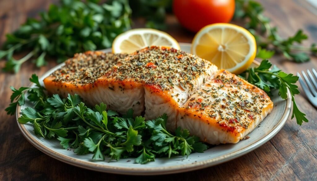 Garlic Herb Crusted Salmon