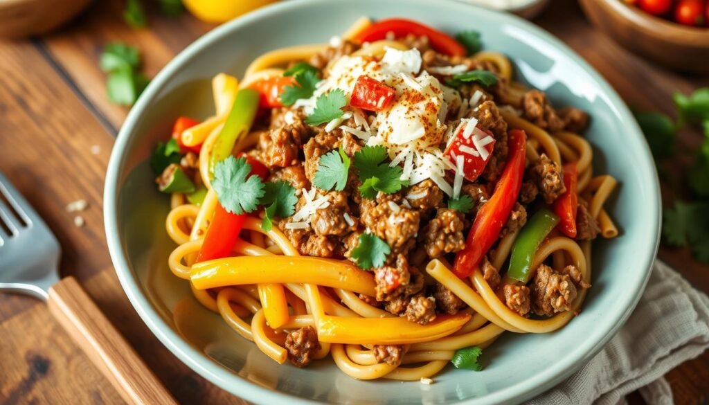 Easy Ground Beef Taco Pasta