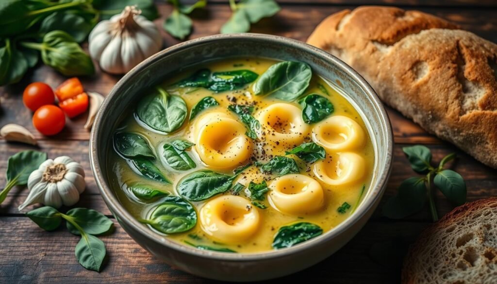 Spinach and Cheese Tortellini Soup