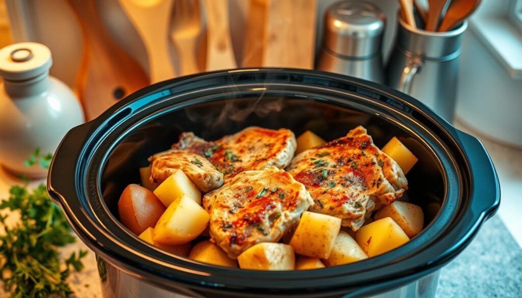 Crock Pot Pork Chops and Potatoes