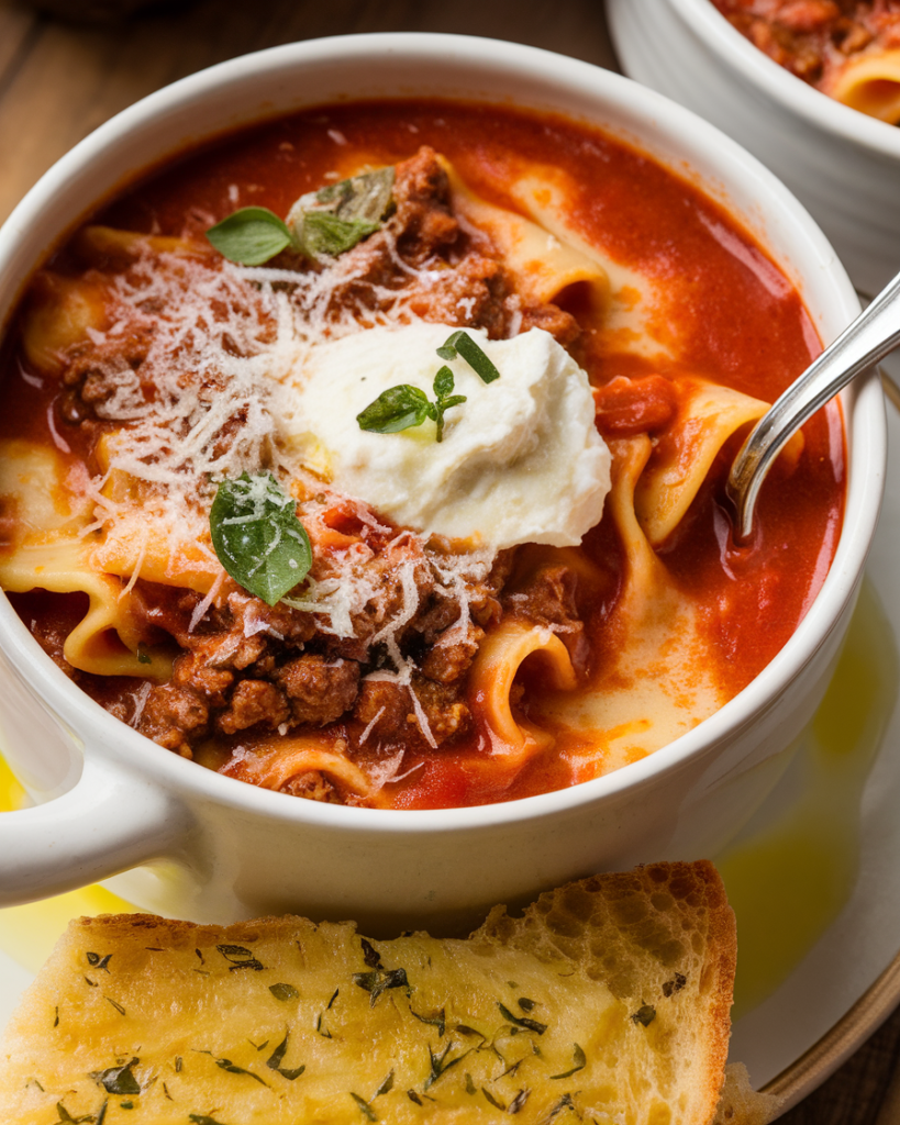 One-Pot Cheesy Lasagna Soup