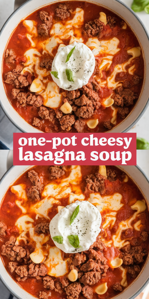 One-Pot Cheesy Lasagna Soup