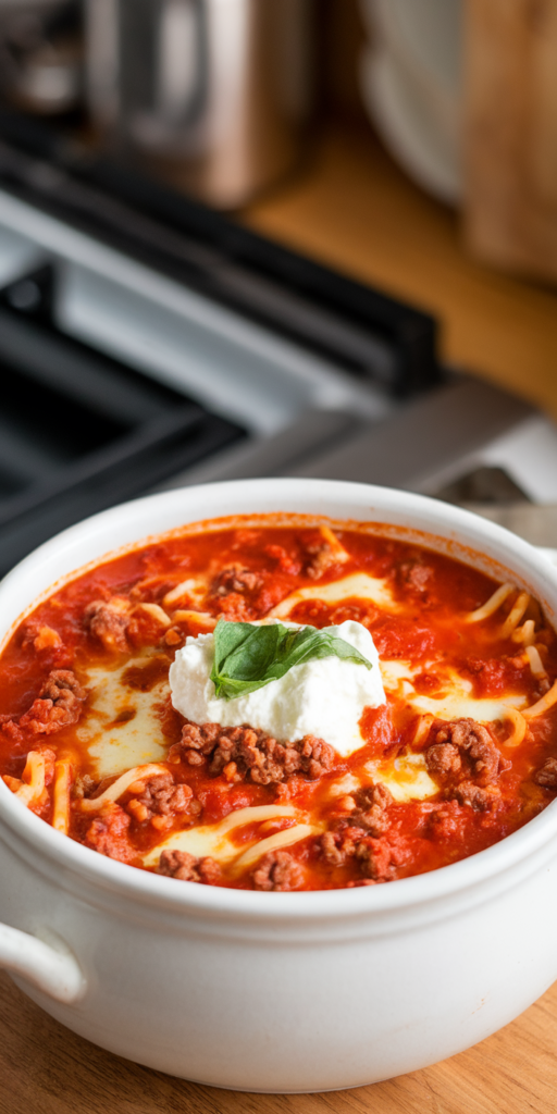 One-Pot Cheesy Lasagna Soup