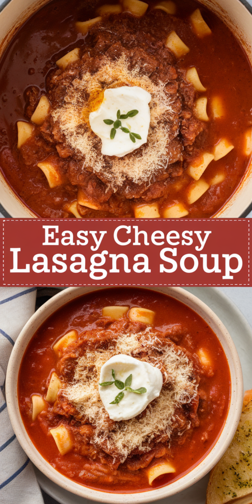 One-Pot Cheesy Lasagna Soup