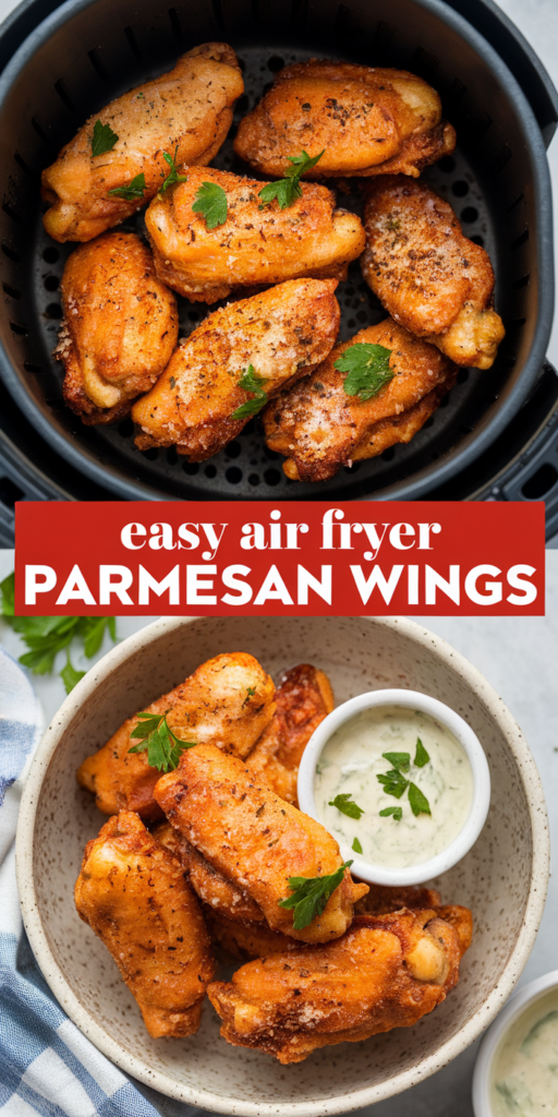 Crispy Air Fryer Garlic Parmesan Wings