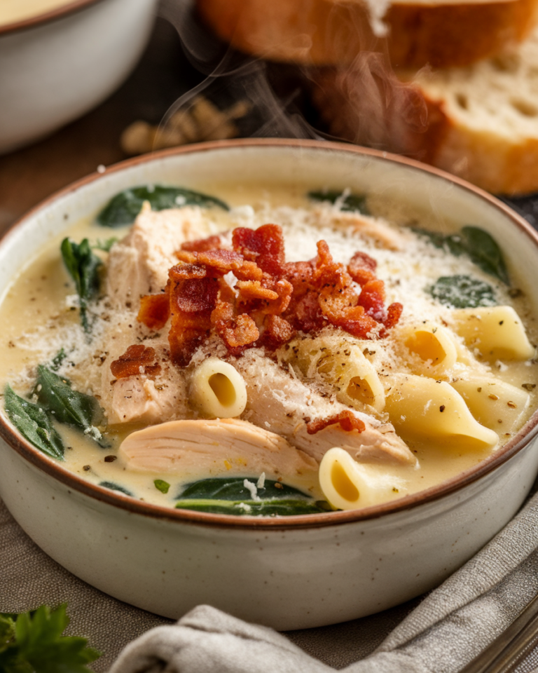 Chicken Alfredo Soup with Parmesan and Bacon 311