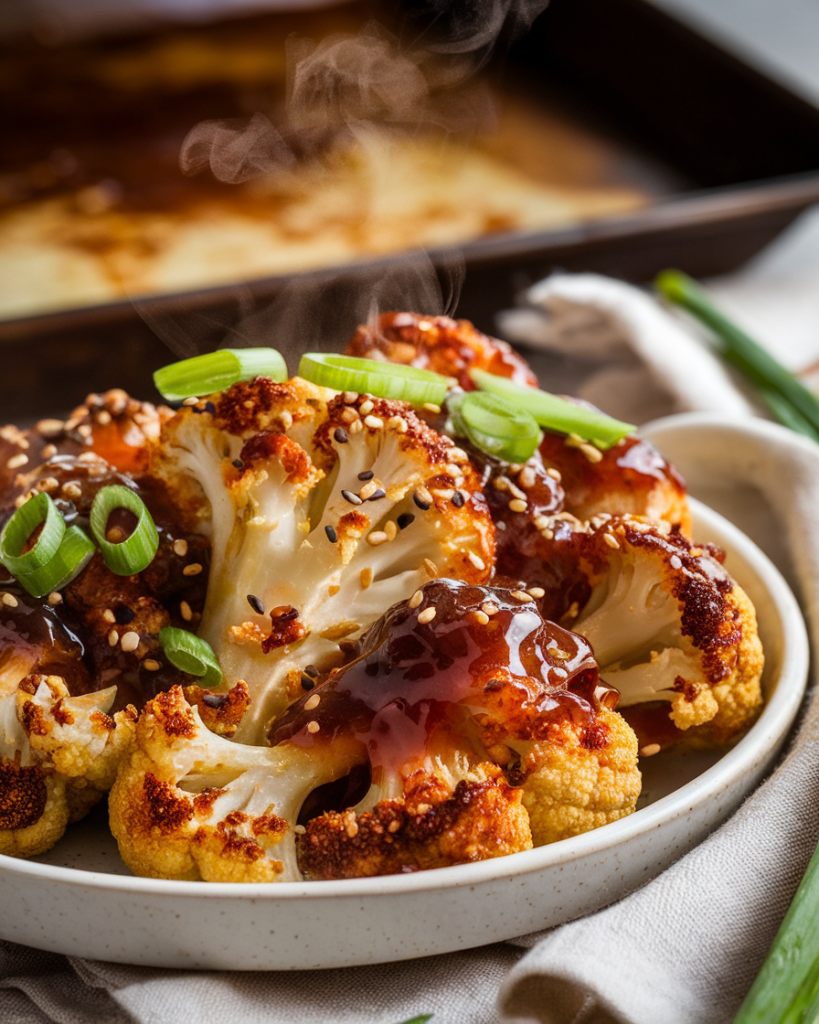 Sweet and Spicy Baked Cauliflower